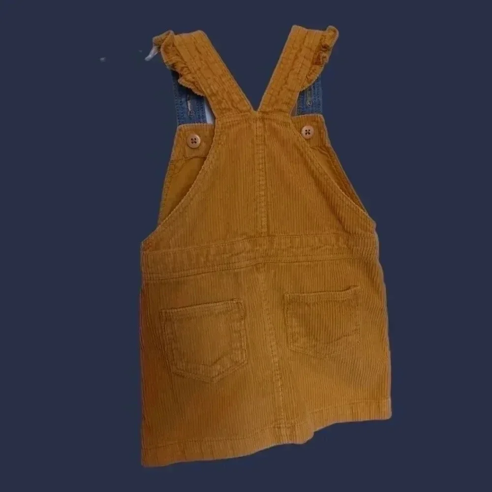-Gap corduroy girl overall dress mustard color size 4